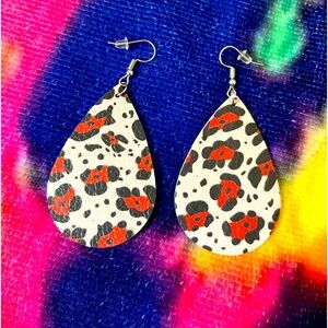 Faux leather earrings